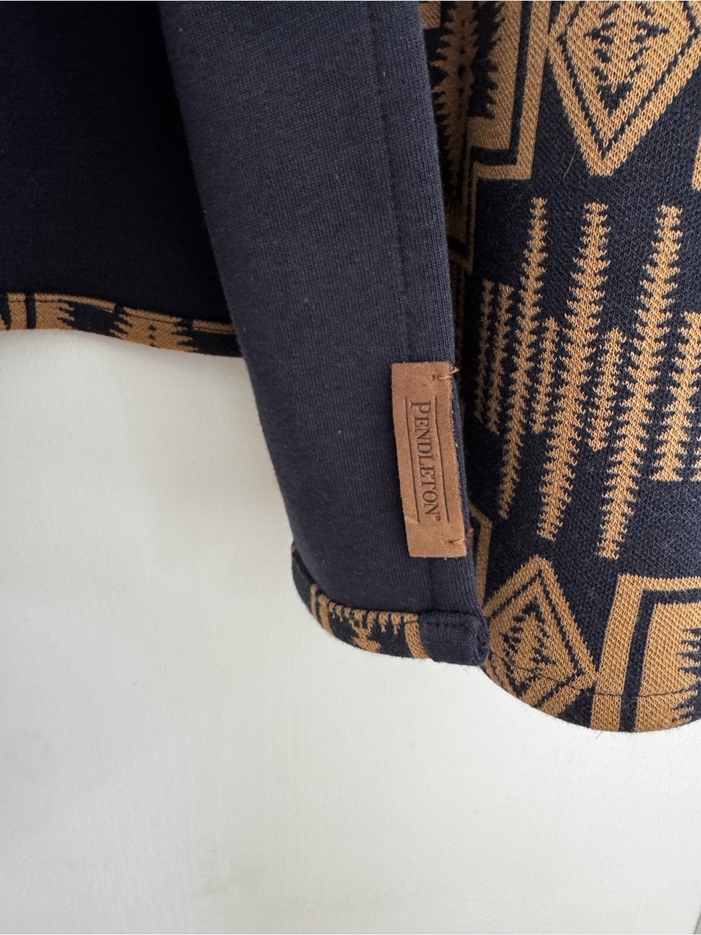 Pendleton Cape Poncho Geometric Southwest Navy Tan One Size - Picture 3 of 5
